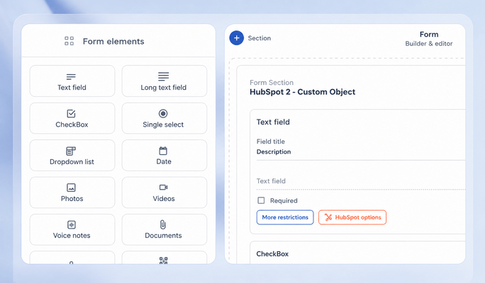 Dynamic forms in CheckOp for data capture and validation in the field with evidence such as photos, signatures, and operational records