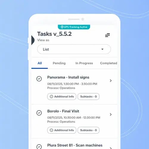 CheckOp dashboard for managing and monitoring field team operations via a digital platform
