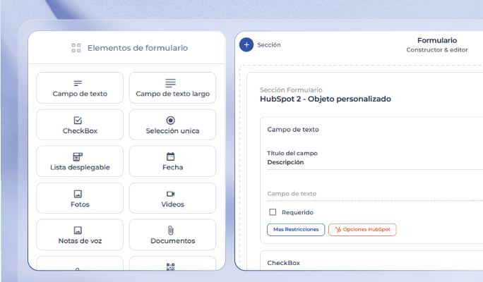 Formularios dinámicos en Checkop para captura y validación de datos en campo con evidencias como fotos, firmas y registros operativos