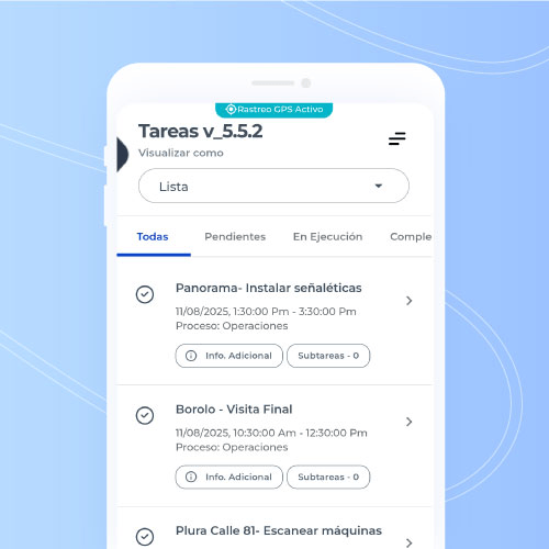 Dashboard de Checkop para gestión y monitoreo de operaciones de equipos en campo desde plataforma digital