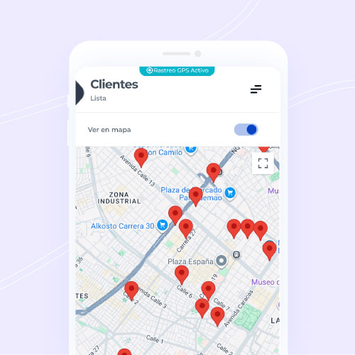 Mapa de rastreo GPS en tiempo real en Checkop con ubicación y recorridos de equipos en campo