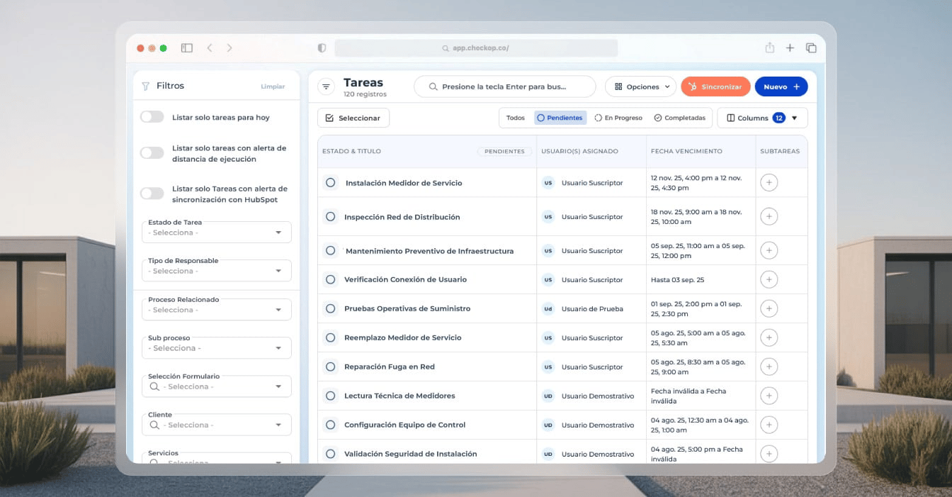 Mantenimiento preventivo de redes de servicios públicos con CheckOp para supervisión técnica y seguimiento de actividades en campo
