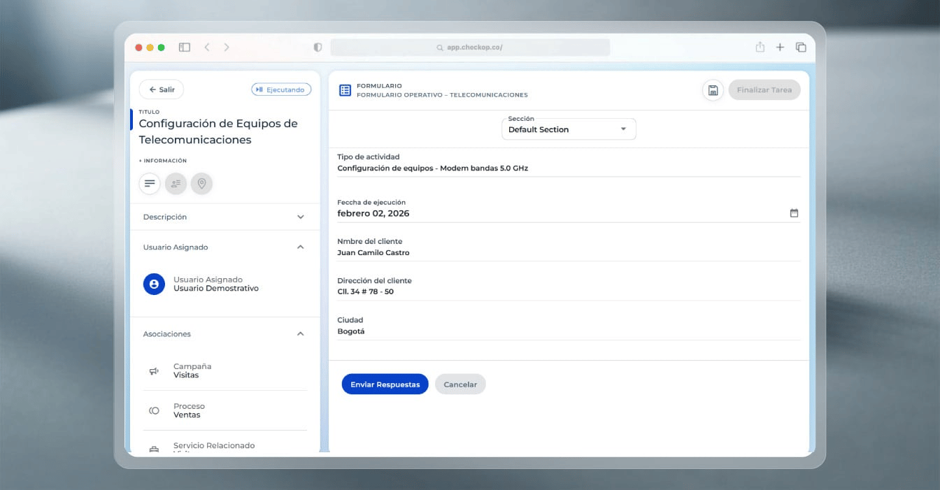 Mantenimiento de sitios y torres de comunicación con CheckOp para supervisión técnica y control de operaciones en campo