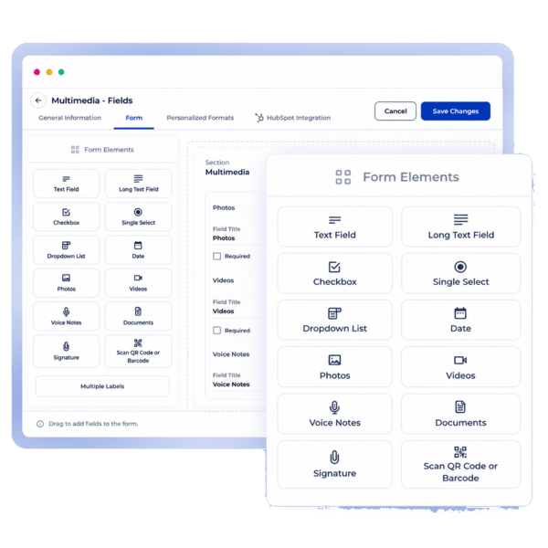 Dynamic form builder in CheckOp to create, configure, and validate fields without code for operational workflows