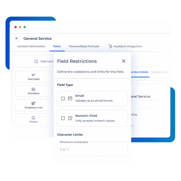 Field validation and input restrictions in CheckOp forms to ensure data quality and consistency in field operations