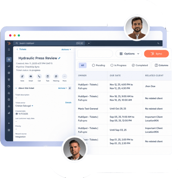 Field mapping in CheckOp and HubSpot integration for structured data synchronization between systems