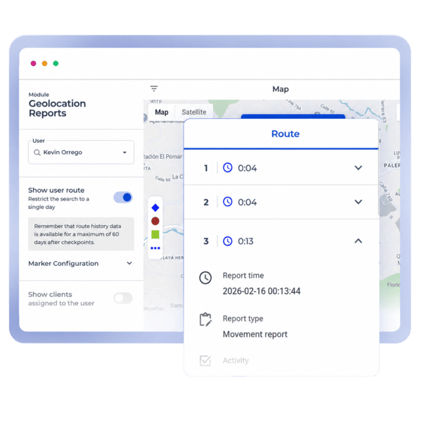 Complete history of routes and locations in CheckOp for analysis and tracking of field operations