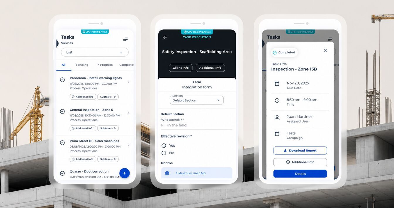 Task assignment and tracking in construction with CheckOP for team coordination and field activity control