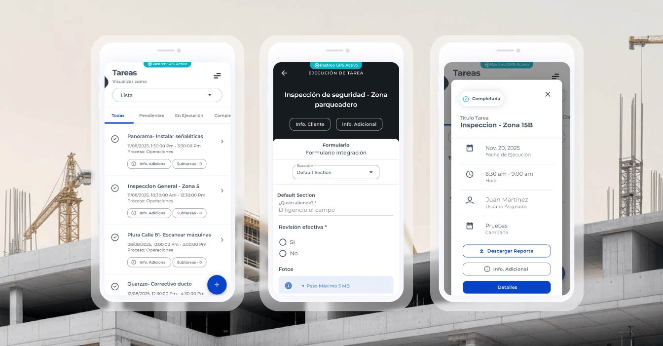 Asignación y seguimiento de tareas en construcción con CheckOp para coordinación de equipos y control de actividades en campo