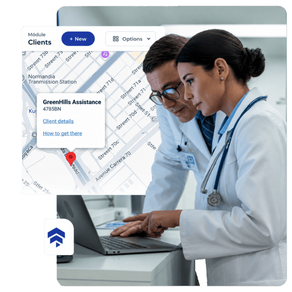 Smart medical service management with CheckOP for operational coordination and field care tracking